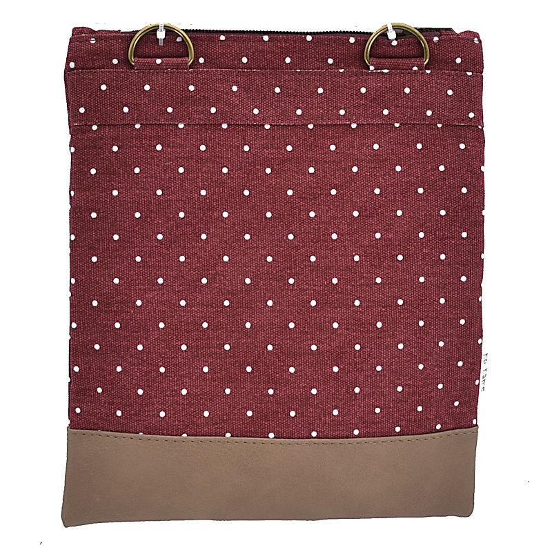 Handtasche Canvas Crossbag Punkte berry von No Name